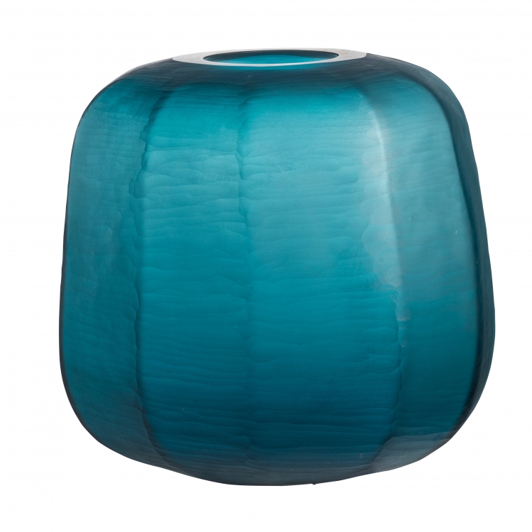 ΒΑΖΟ MΠΛΕ ΧΑΡΑΓΜΕΝΟ ΜΕ ΔΙΑΜΑΝΤΙ Γυαλί Φ32*34