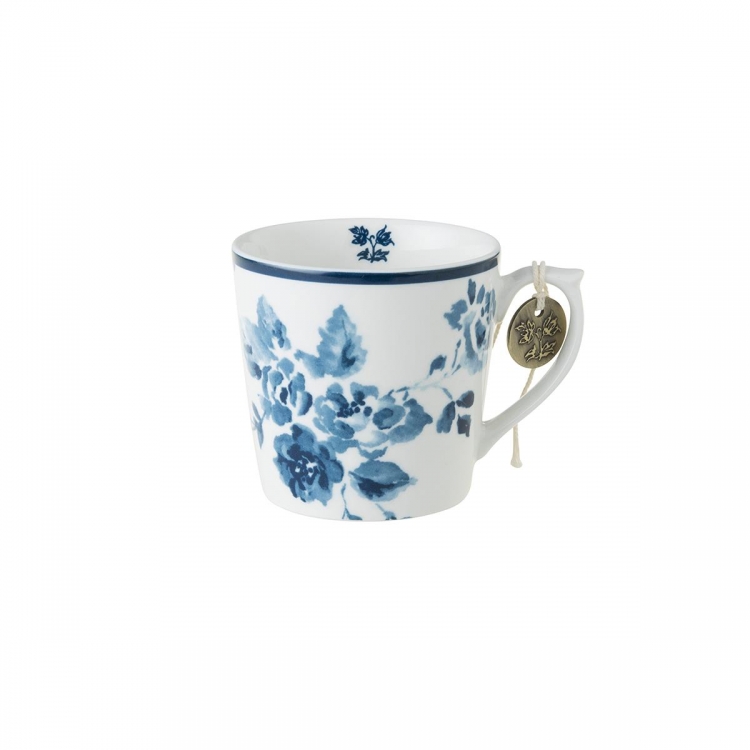 LAURA ASHLEY-ΚΟΥΠΑ ΛΕΥΚΗ ΜΕ ΜΠΛΕ ΛΟΥΛΟΥΔΙ CHINA ROSE 220ML-BLUEPRINT Πορσελάνη Φ7.5*10*7.5