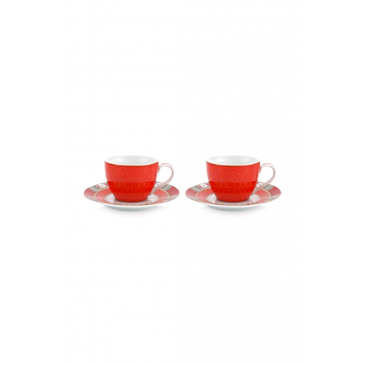 ΠΟΤΗΡΙ ESPRESSO - ΚΑΦΕ ΚΟΚΚΙΝΟ ΣΕΤ2 BLUSHING BIRDS Πορσελάνη Φ7*9*5