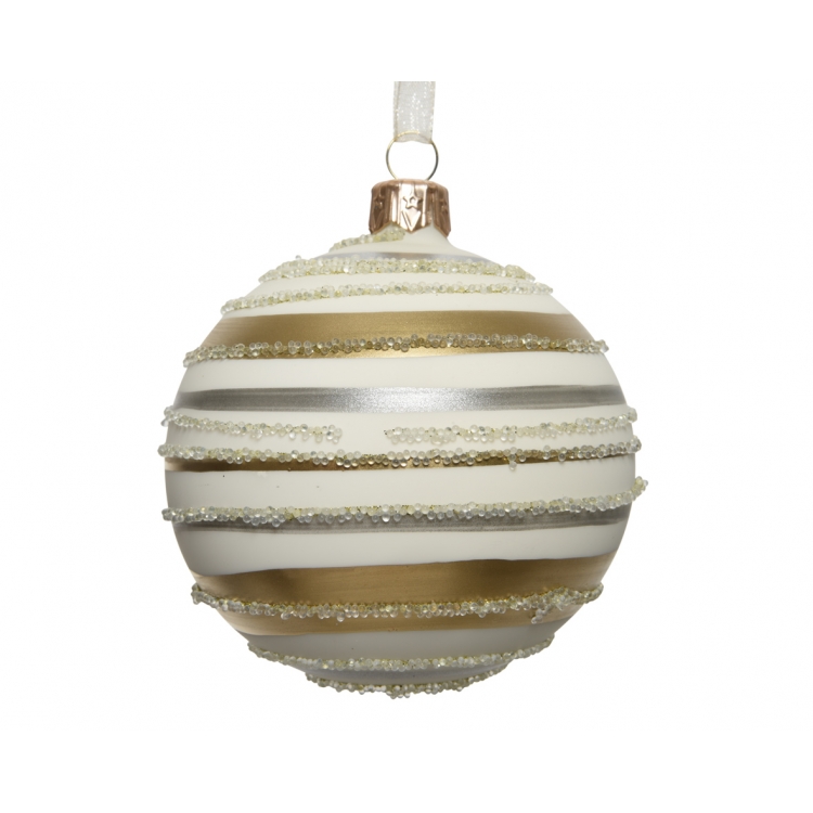 ΜΠΑΛΑ ΡΙΓΕ ΛΕΥΚΗ-ΧΡΥΣΗ Γυαλί Φ8