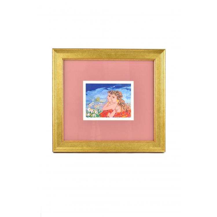 ΠΙΝΑΚΑΣ ΠΡΩΤΟΤΥΠΟ ΑΡΙΘΜΗΜΕΝΟ ΑΝΤΙΓΡΑΦΟ ΤΟΥ ΣΤΑΘΟΠΟΥΛΟΥ 2 ΠΡΟΣΩΠΑ ΧΡΥΣΗ ΚΟΡΝΙΖΑ ΜΕ ΡΟΖ ΦΟΝΤΟ Ξύλο 45*40