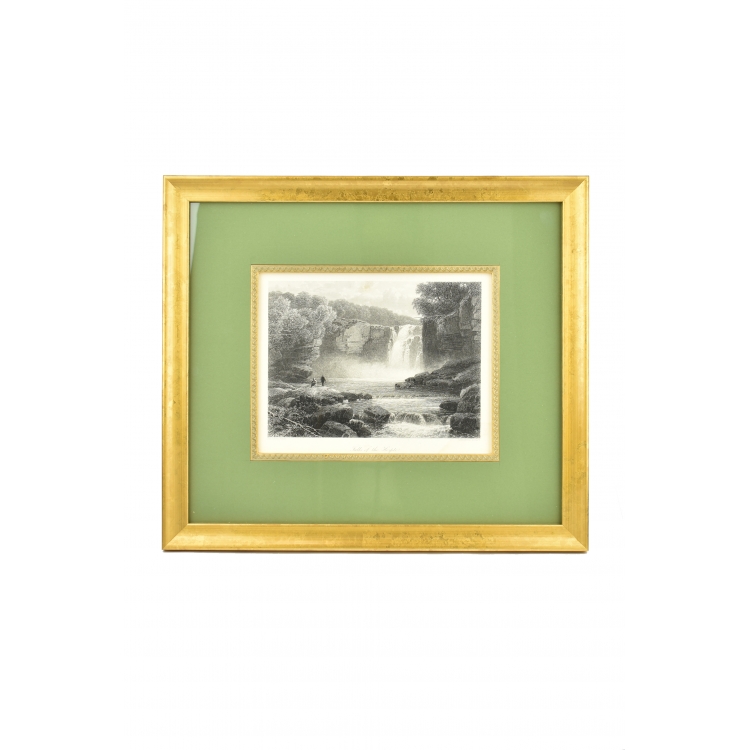 ΠΙΝΑΚΑΣ ΓΚΡΑΒΟΥΡΑ ΛΙΜΝΗ ΠΡΑΣΙΝΟ ΦΟΝΤΟ ΧΡΥΣΗ ΚΟΡΝΙΖΑ Ξύλο 44*38