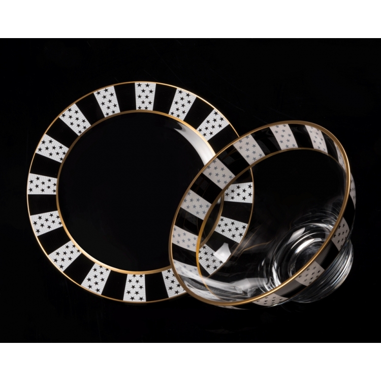 ΜΠΟΛ ΚΡΥΣΤΑΛΛΙΝΟ ΓΕΩΜΕΤΡΙΚΑ ΣΧΕΔΙΑ ΑΣΠΟ ΜΑΥΡΟ ΧΡΥΣΟ Κρύσταλλο Φ26Χ14,5