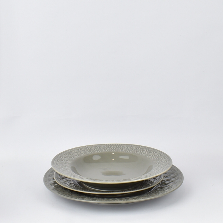 ΣΕΡΒΙΤΣΙΟ L.V. STUDIO ΓΚΡΙ 18 ΤΜΧ Πορσελάνη