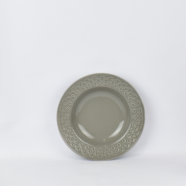 ΠΙΑΤΟ ΒΑΘΥ L.V. STUDIO ΓΚΡΙ ΣΕΤ 6 ΤΜΧ Πορσελάνη Φ23.5*4