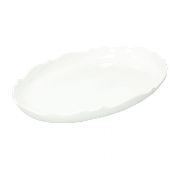 ΠΙΑΤΕΛΑ ΟΒΑΛ KALIKA ΛΕΥΚΗ Πορσελάνη 40*26.5*4