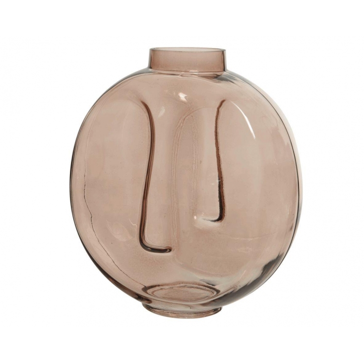 ΒΑΖΟ ΣΤΡΟΓΓΥΛΟ ΠΡΟΣΩΠΟ Γυαλί 13*22*25Υ