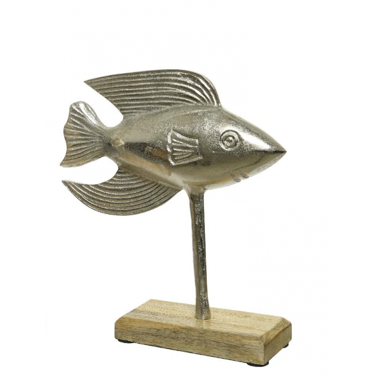 ΔΙΑΚΟΣΜΗΤΙΚΟ ΨΑΡΙ ΑΣΗΜΙ ΜΕ ΞΥΛΙΝΗ ΒΑΣΗ ΜΑΚΡΟΣΤΕΝΟ Ξύλο 25*6*27Υ