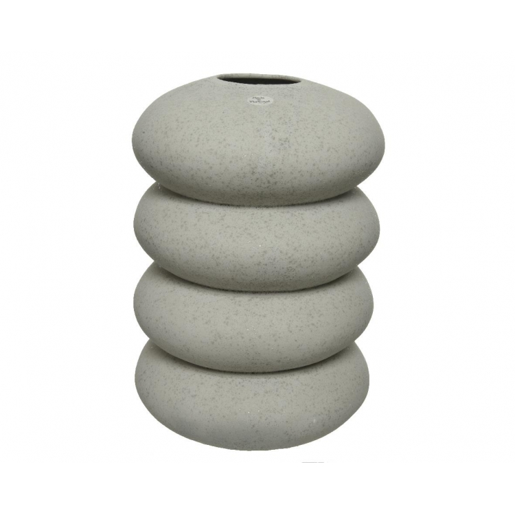 ΒΑΖΟ ΜΕ 4 ΠΕΤΡΕΣ ΓΚΡΙ Κεραμικό Φ21*28.5Υ