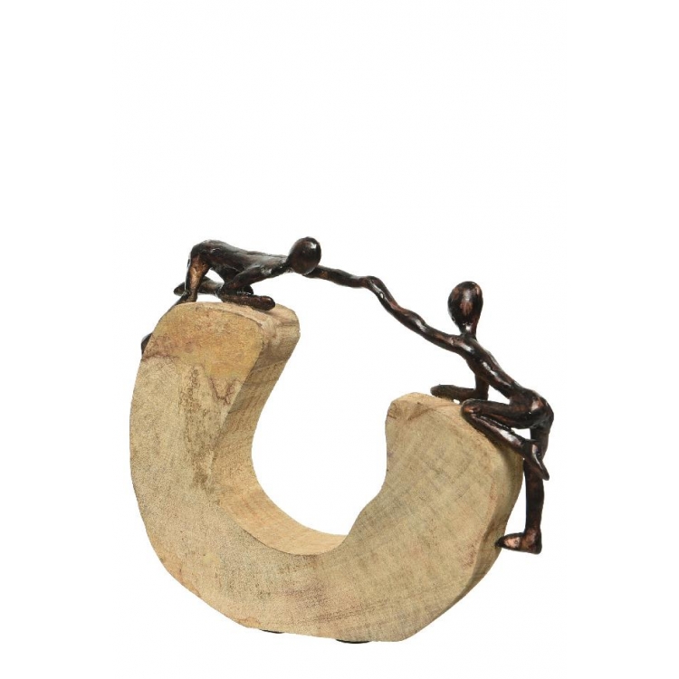 ΑΓΑΛΜΑ ΜΕ 2 ΑΝΘΡΩΠΑΚΙΑ ΧΕΡΙ-ΧΕΡΙ Ξύλο 25*5.5*26Υ