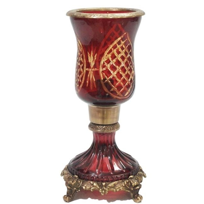 ΚΗΡΟΠΗΓΙΟ ΧΕΙΡΟΠΟΙΗΤΟ ΜΕ ΤΑΓΙΑΡΙΣΜΕΝΟ ΚΟΚΚΙΝO ΓΥΑΛΙ Γυαλί 15*15*25