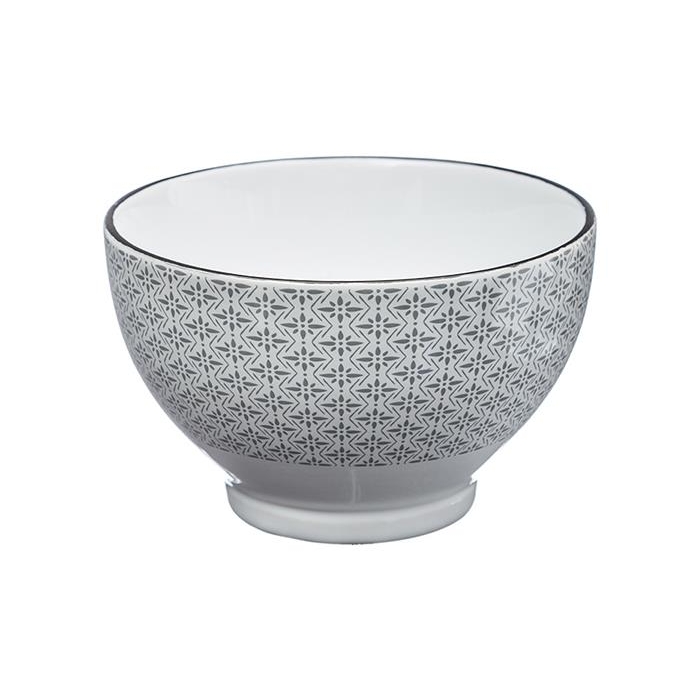 ΜΠΟΛ ΛΕΥΚΟ ΜΕ ΓΚΡΙ ΣΧΕΔΙΟ Πορσελάνη Φ14Χ8Υ