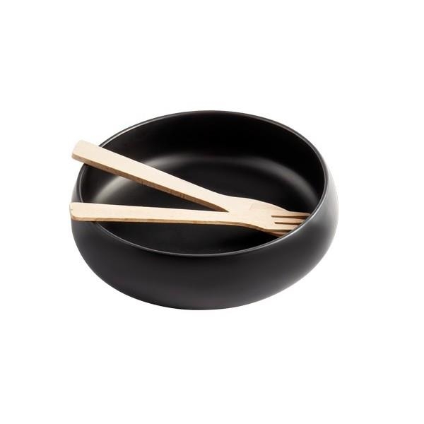 ΣΑΛΑΤΙΕΡΑ ΜΕ ΣΕΤ ΣΑΛΑΤΑΣ PARTY TIME ΜΑΥΡΗ ΜΑΤ Πορσελάνη Φ27*9Υ