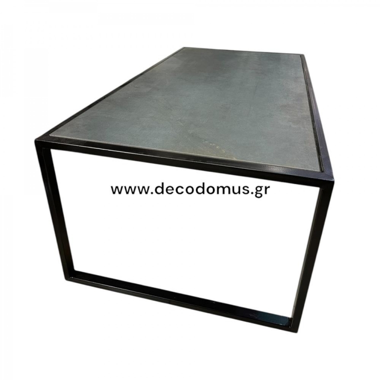 ΤΡΑΠΕΖΙΑ ΣΑΛΟΝΙΟΥ 2 ΤΜΧ ΜΕ ΓΚΡΙ ΑΝΟΙΧΤΟ & ΣΚΟΥΡΟ ΚΕΡΑΜΙΚΗ ΕΠΙΦΑΝΕΙΑ Μέταλλο 126*64.5*45Y , 66*64.5*35Y