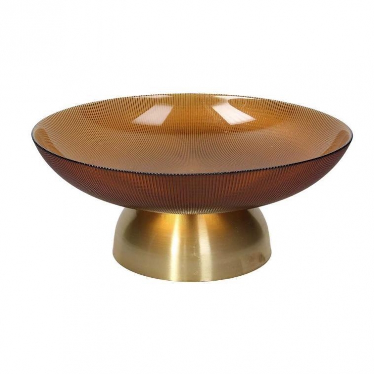 ΒΑΖΟ AMBER GOLD GALASSIA HONEY Μέταλλο Φ35.5*14.5Υ