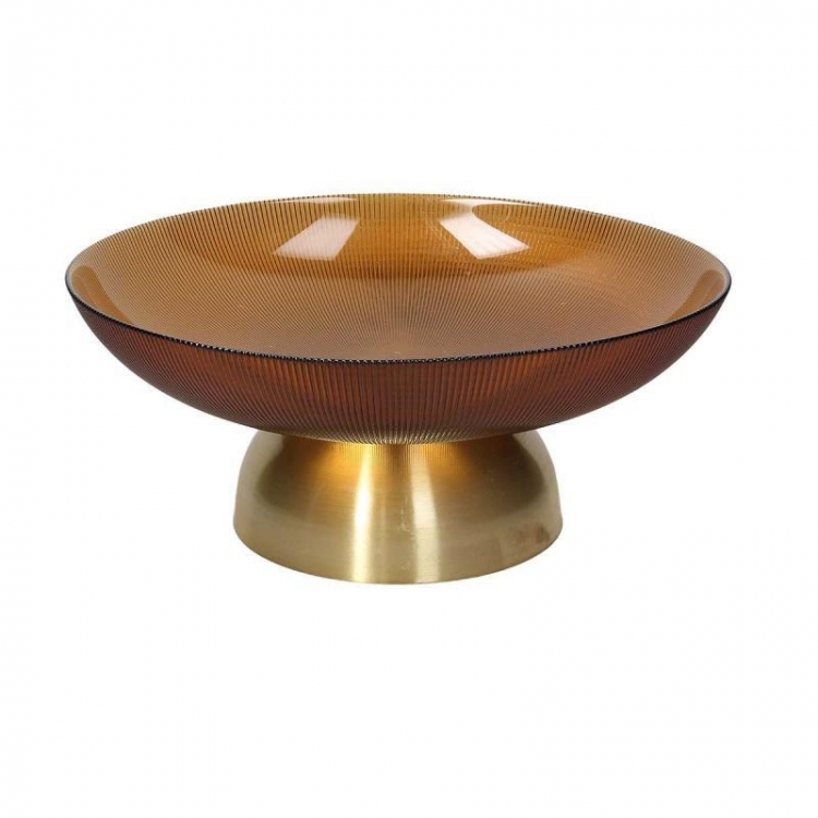 ΒΑΖΟ AMBER GOLD GALASSIA HONEY Μέταλλο Φ25.5*11.5Υ