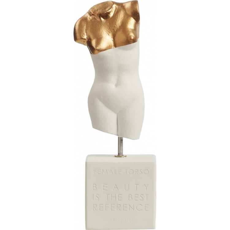 FAMALE TORSO S WHITE/GOLD Κεραμικό 7*7*22 CM