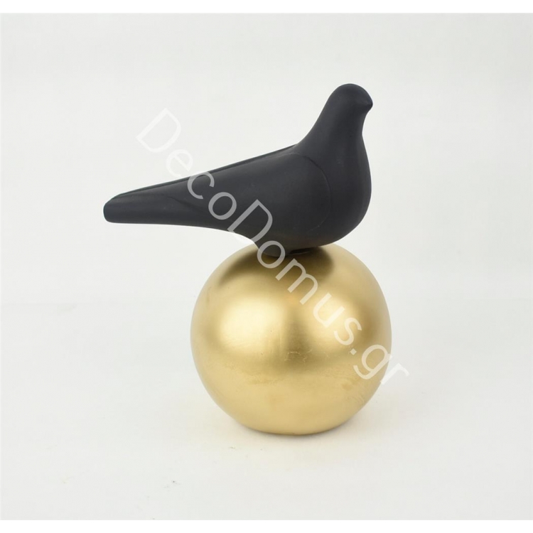ΠΕΡΙΣΤΕΡI S BLACK/GOLD SPHERE Κεραμικό 14.5*10*18 CM