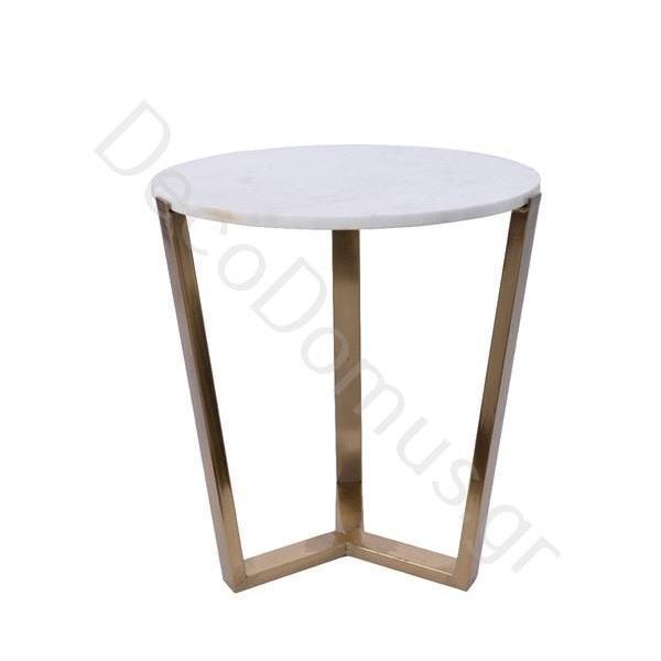 ΒΟΗΘΗΤΙΚΟ ΤΡΑΠΕΖΑΚΙ ΜΕ ΧΡΥΣΗ ΒΑΣΗ ΚΑΙ ΜΑΡΜΑΡΟ Μάρμαρο Φ46*H52