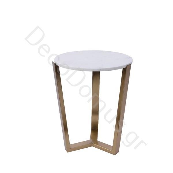 ΒΟΗΘΗΤΙΚΟ ΤΡΑΠΕΖΑΚΙ ΜΕ ΧΡΥΣΗ ΒΑΣΗ ΚΑΙ ΜΑΡΜΑΡΟ Μάρμαρο Φ36*H46