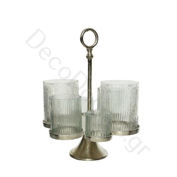 ΚΗΡΟΠΗΓΙΟ ΑΣΗΜΕΝΙΟ ΜΕ 6 ΘΕΣΕΙΣ Γυαλί Φ36*Η46