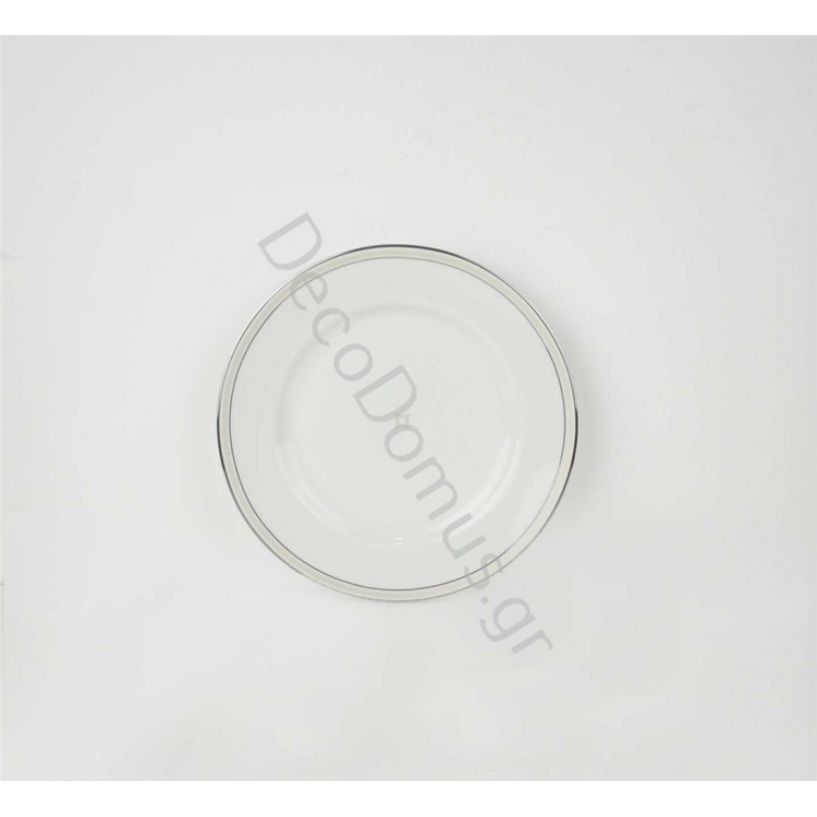 ΠΙΑΤΟ ΦΡΟΥΤΟΥ ΜΕ ΑΣΗΜΙ-ΛΕΥΚΗ ΡΙΓΑ ΚΑΙ ΟΙΚΟΣΗΜΟ ΣΕΤ 6 ΤΜΧ Πορσελάνη Φ19