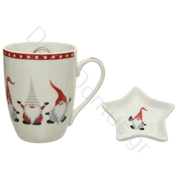 ΧΡΙΣΤΟΥΓΕΝΝΙΑΤΙΚΟ ΣΕΤ ΚΟΥΠΑ ΜΕ ΠΙΑΤΑΚΙ ΛΕΥΚΟ ΜΕ ΣΧΕΔΙΑ Πορσελάνη Φ11.5x8xh10.4