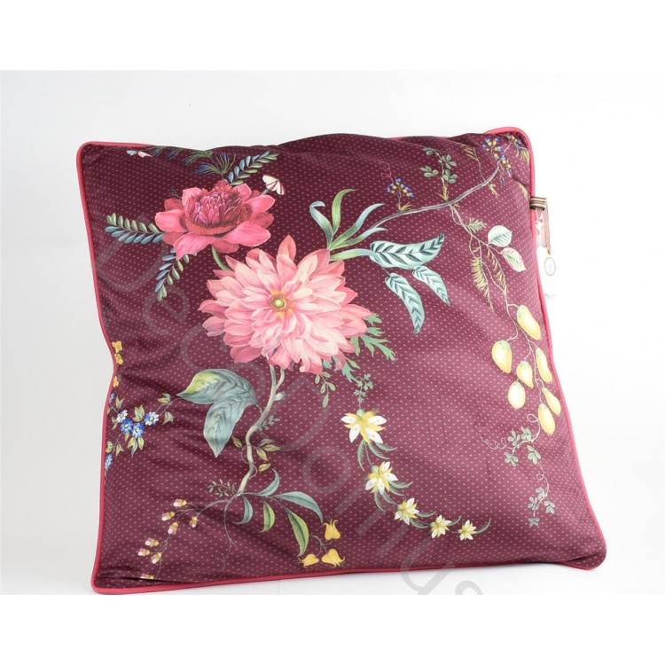 ΜΑΞΙΛΑΡΙ FLEUR GRANDEUR ΚΟΚΚΙΝΟ Βελούδο 60x60