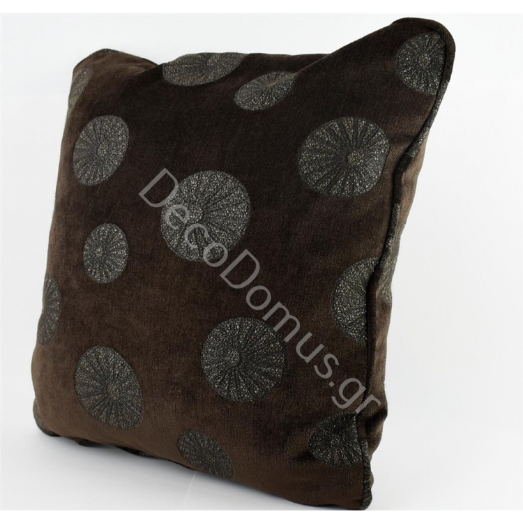 ΜΑΞΙΛΑΡΙ ΚΑΦΕ ΜΕ ΚΥΚΛΟΥΣ + ΓΕΜΙΣΗ Σενίλ 50x50