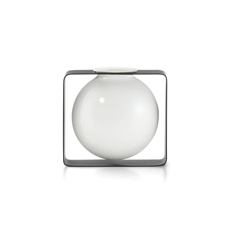 ΒΑΖΟ FLOAT ΛΕΥΚΟ ΜΕ ΜΑΥΡΗ ΒΑΣΗ Πορσελάνη 18x7xh17