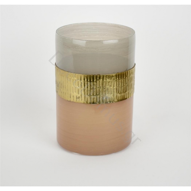 ΚΗΡΟΠΗΓΙΟ ΔΙΑΦΑΝΟ-ΜΠΕΖ ΜΕ ΧΡΥΣΗ ΛΕΠΤΟΜΕΡΕΙΑ Μέταλλο Φ10xh15.5