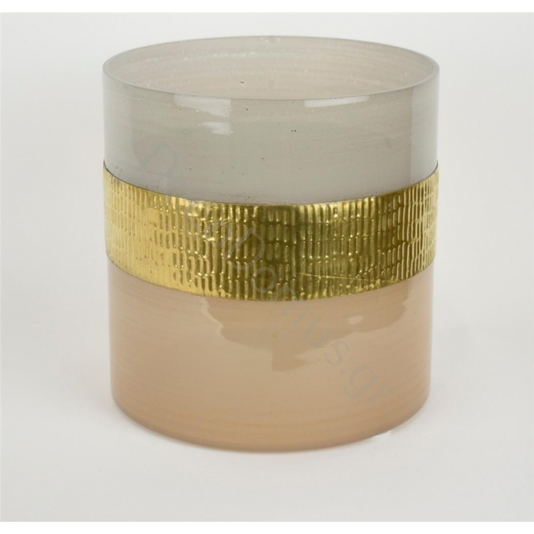 ΚΗΡΟΠΗΓΙΟ ΔΙΑΦΑΝΟ-ΜΠΕΖ ΜΕ ΧΡΥΣΗ ΛΕΠΤΟΜΕΡΕΙΑ Μέταλλο Φ18xh18