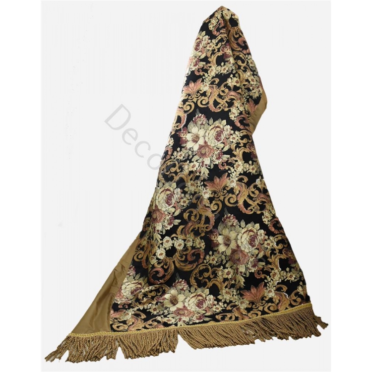 ΡΙΧΤΑΡΙ ΜΑΥΡΟ-ΧΡΥΣΟ ΜΕ ΛΟΥΛΟΥΔΙΑ Σενίλ 175x220