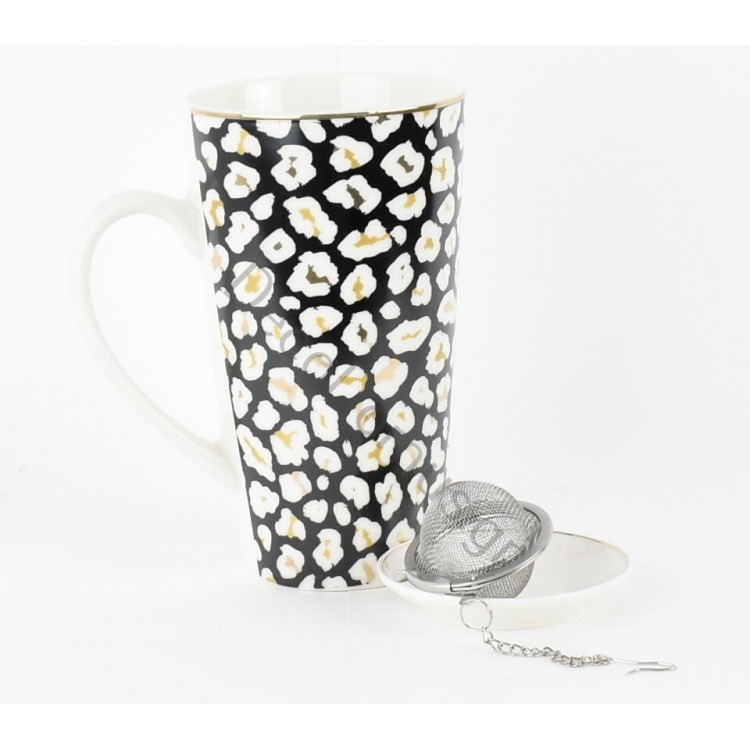 ΚΟΥΠΑ JUNGLE ΜΕ ΠΙΑΤΑΚΙ ΚΑΙ ΦΙΛΤΡΟ ΤΣΑΓΙΟΥ ΛΕΟΠΑΡ Πορσελάνη Φ8.5xh15